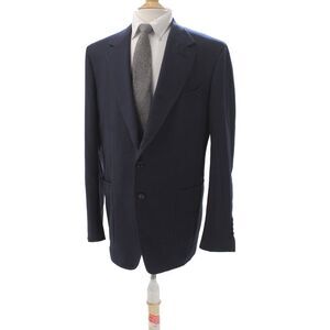 Tom Ford Mens Plaid Blue Wool Blazer Button Closure Big Tall Size 58